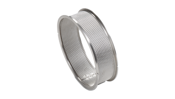 Sieve ring 0.08 mm trapezoidal perforation, made of stainless steel 316L